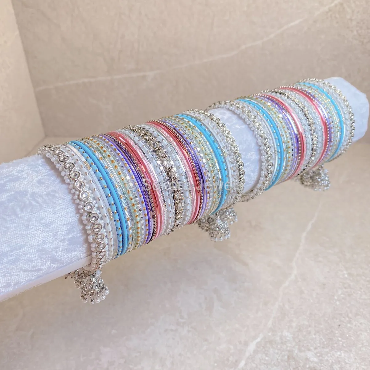 Luxury Pastel Multi Shade Bangle Set