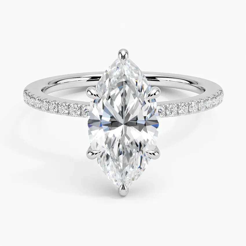 Marquise Petite Demi Diamond Engagement Ring [Setting Only] - EC109M