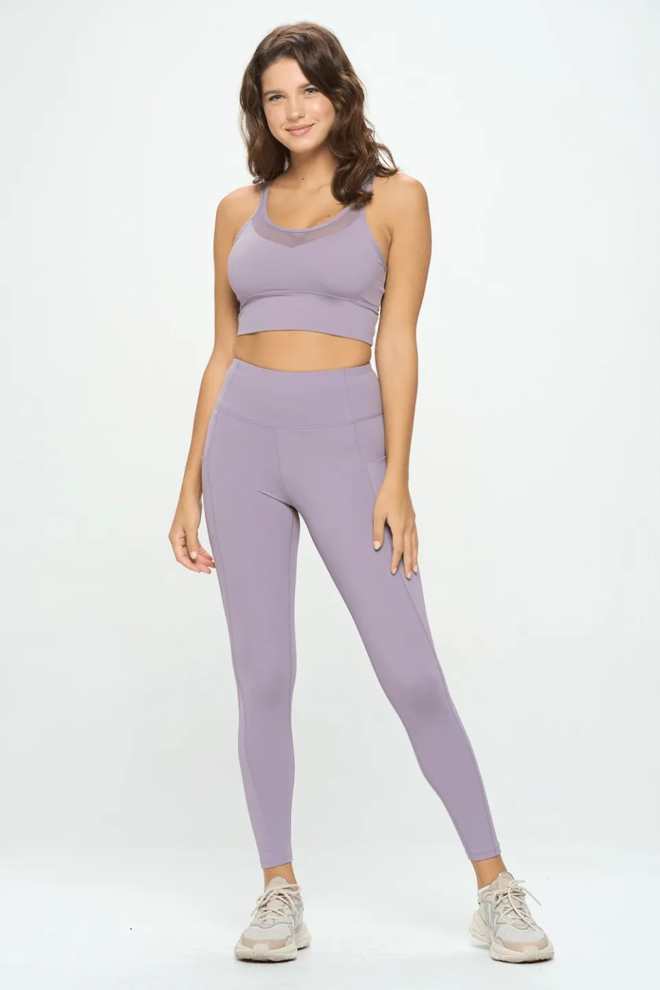 Meshed Sports Bra and Leggings Set