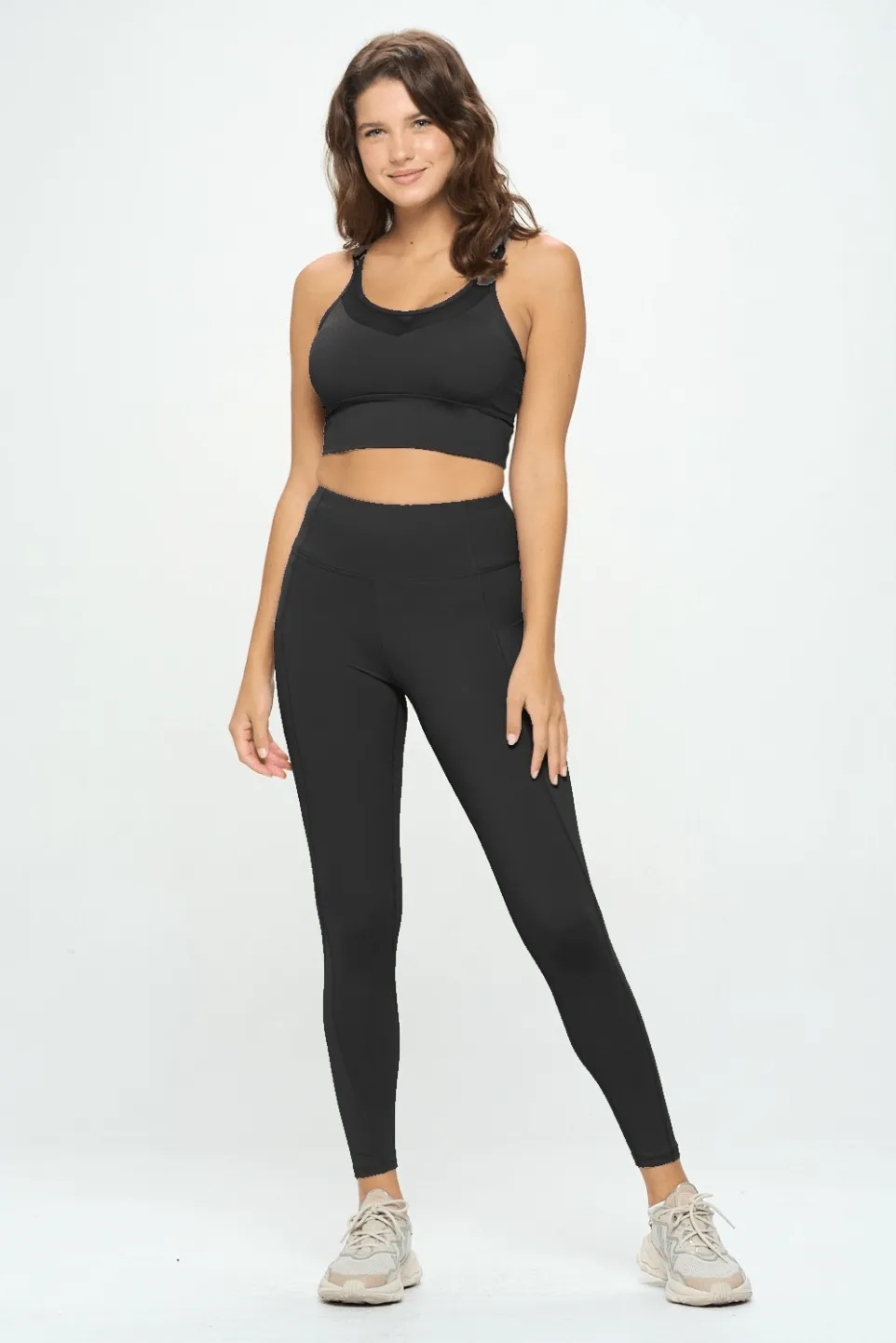 Meshed Sports Bra and Leggings Set