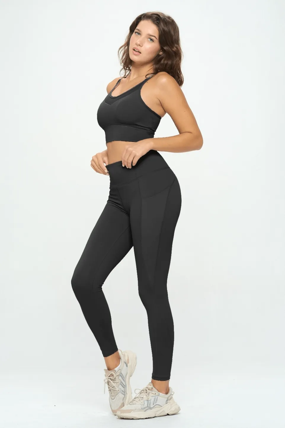 Meshed Sports Bra and Leggings Set