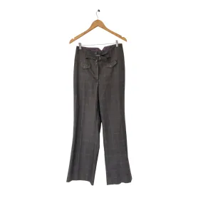 Next Grey And Purple Checked High Waisted Pants | Gently Used |