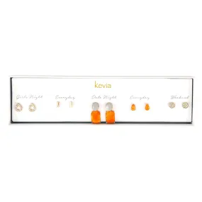 Orange Carnelian Statement Earring Set