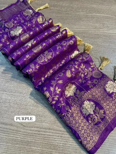 Pure Soft Dola Silk Meenakari Weaving Saree