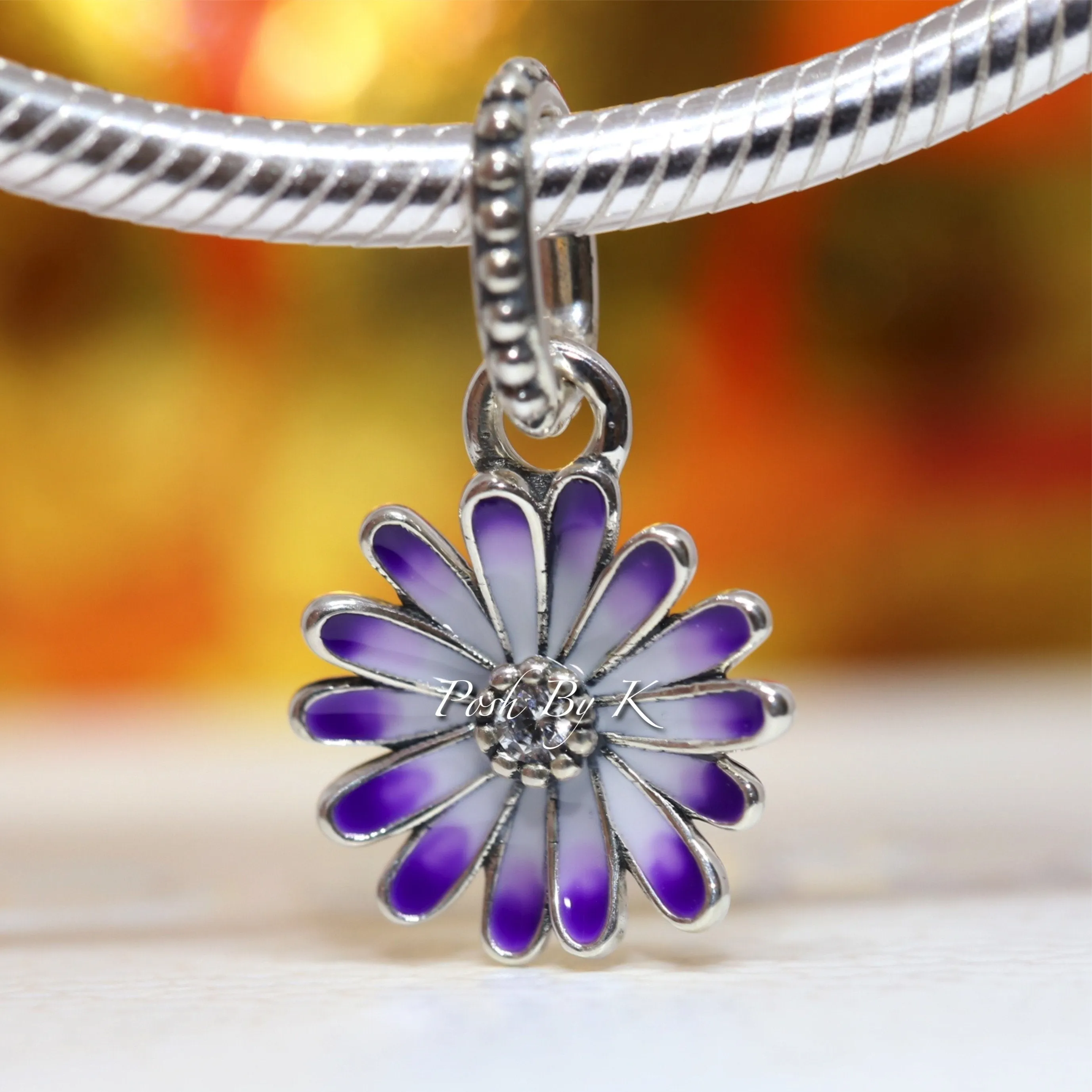 Purple Daisy Dangle Charm 798771C01