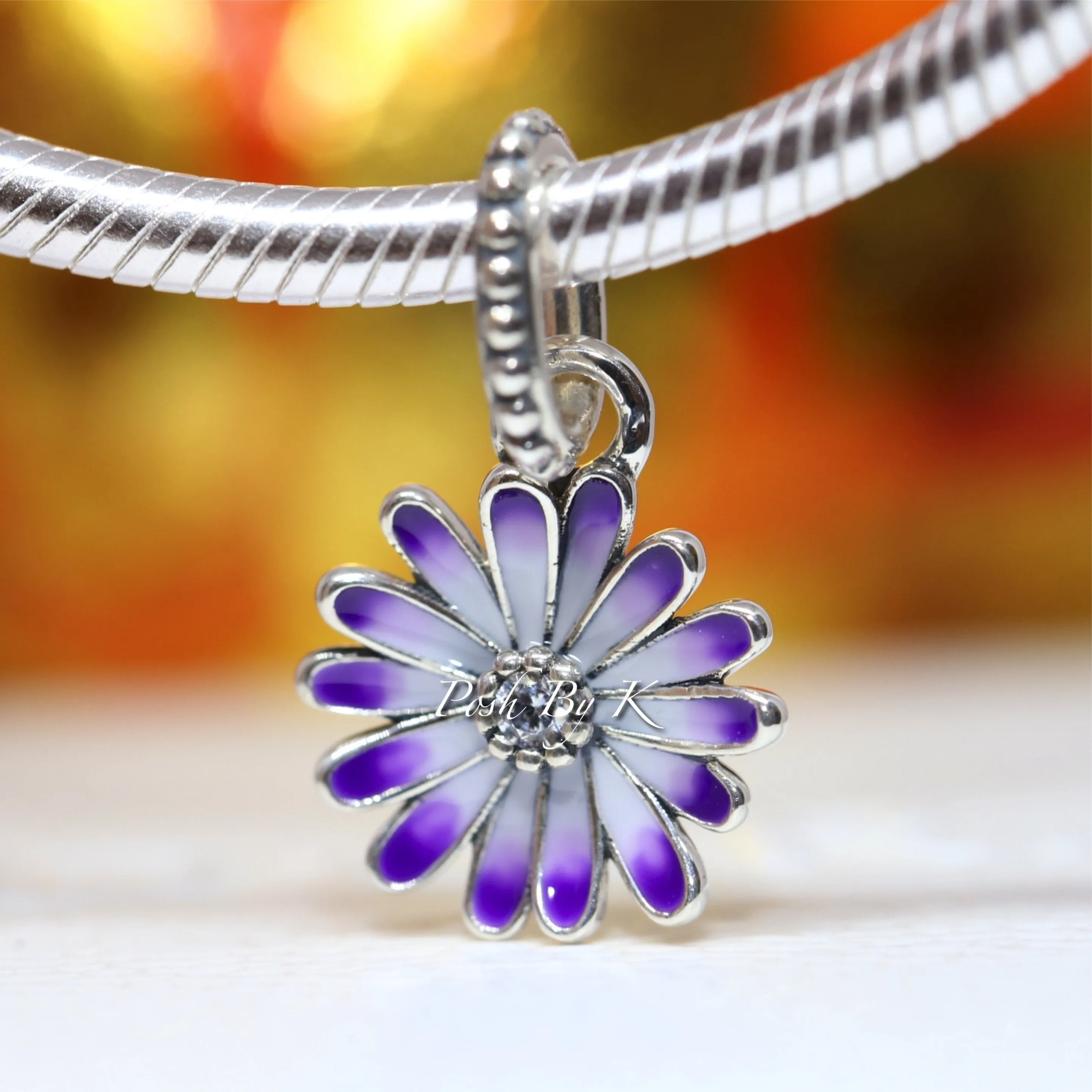 Purple Daisy Dangle Charm 798771C01