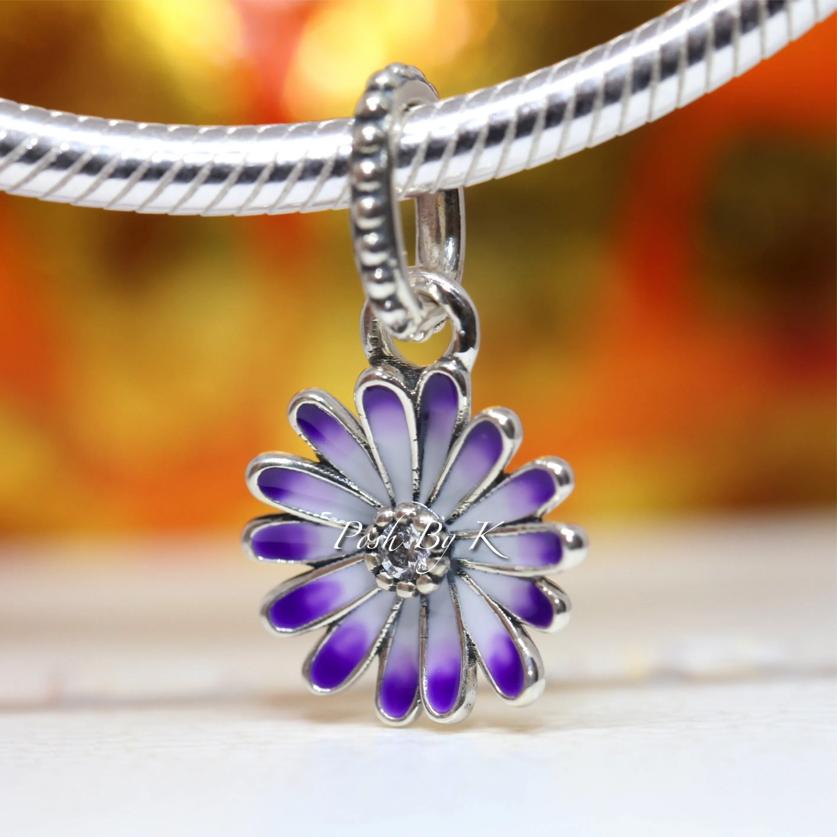 Purple Daisy Dangle Charm 798771C01