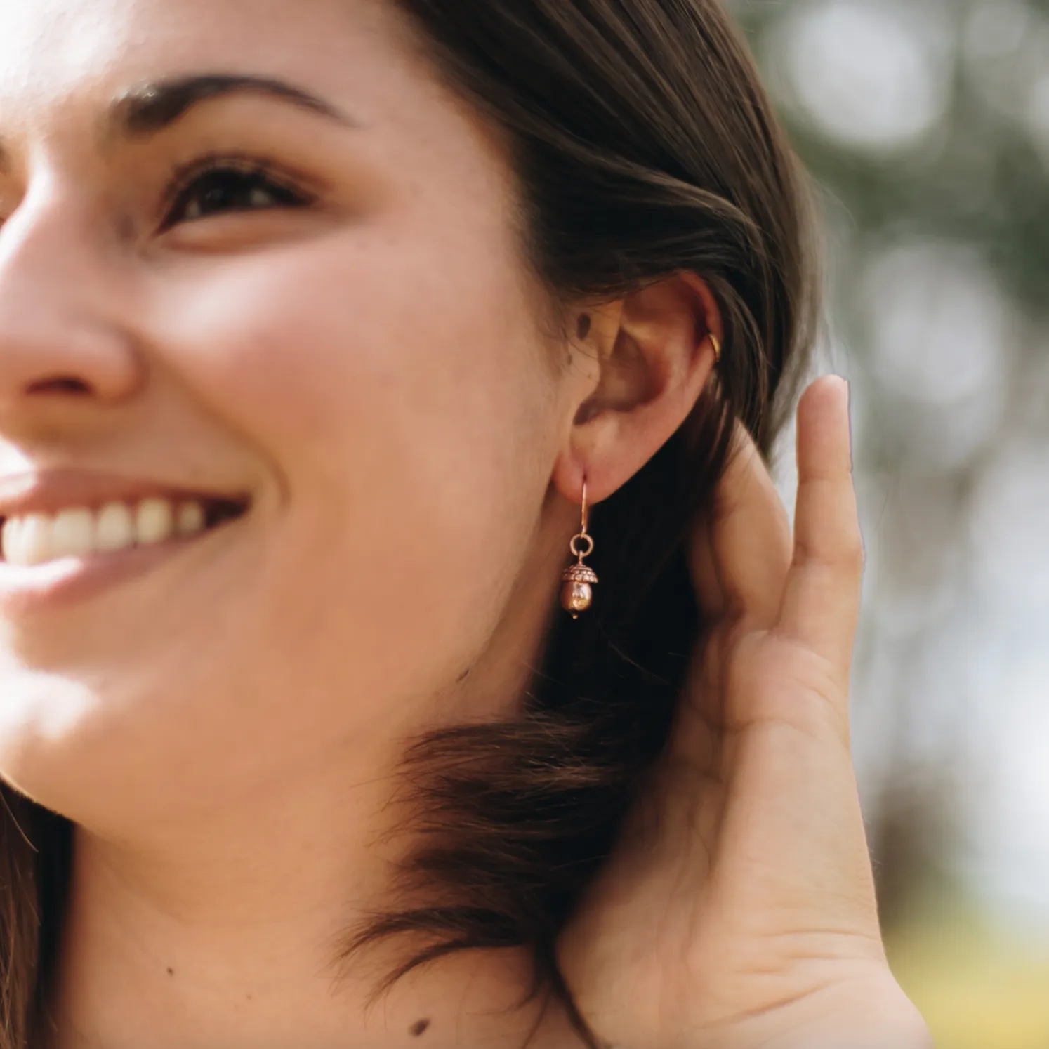 Rose Gold Acorn Earrings