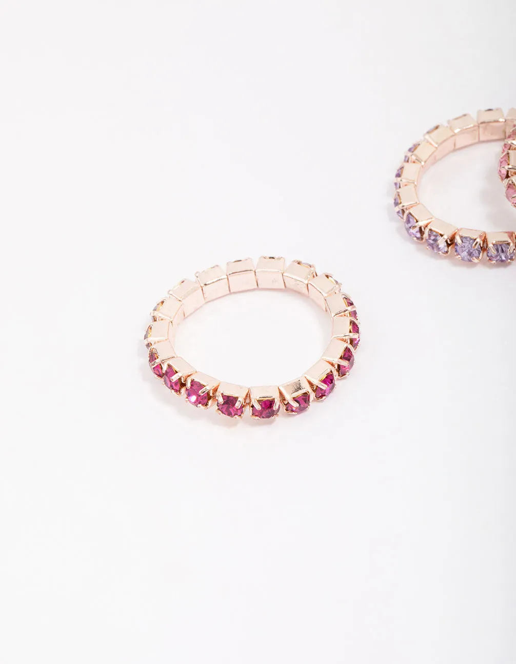 Rose Gold Bling Stretch Ring 3-Pack