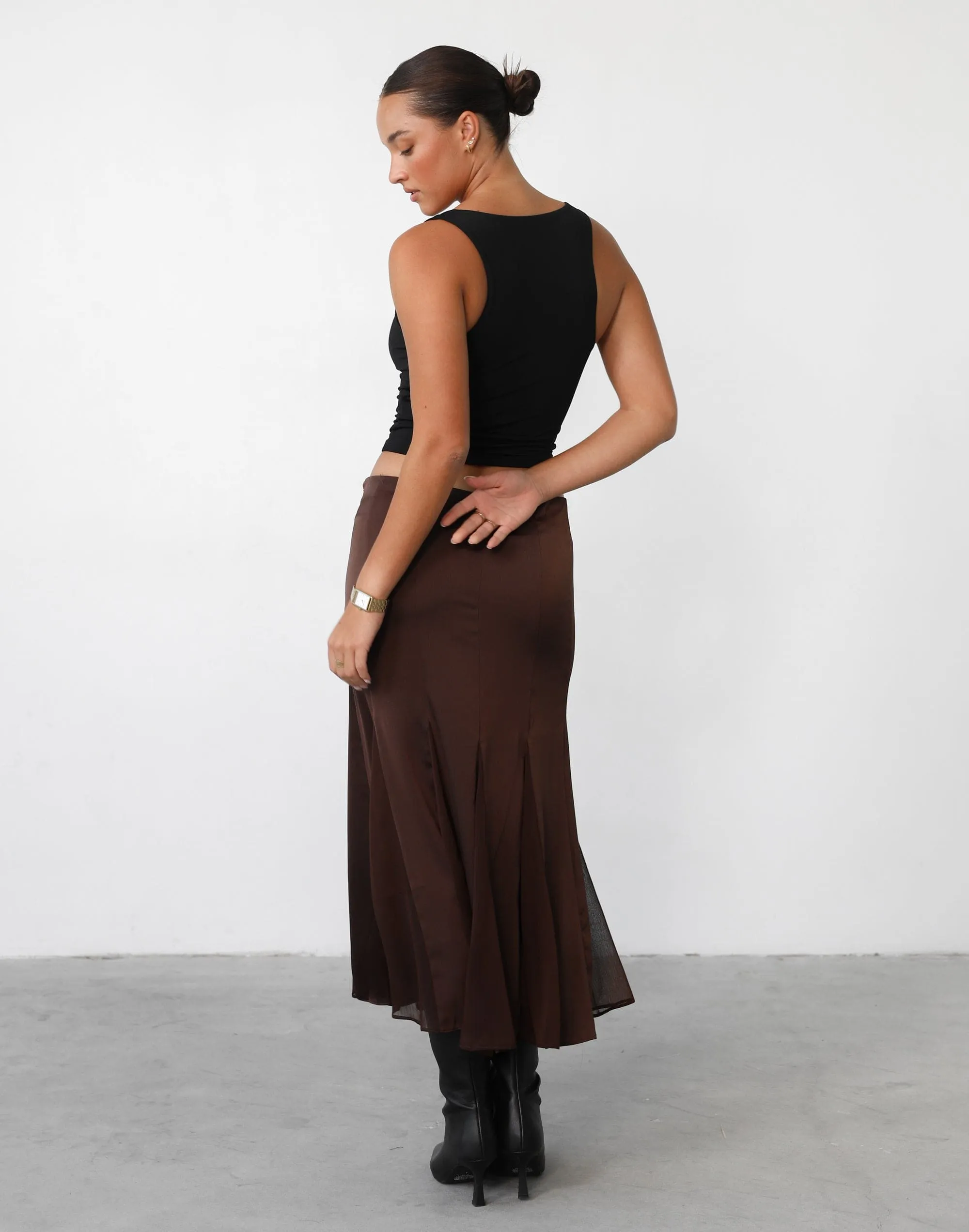 Rose Maxi Skirt (Chocolate) - By Lioness