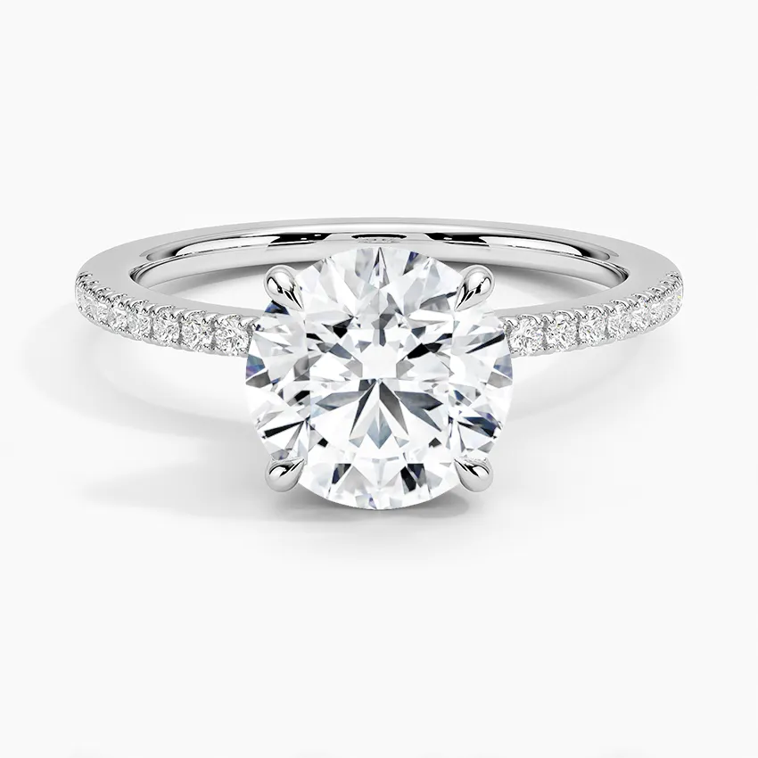 Round Petite Demi Diamond Engagement Ring [Setting Only] - EC109