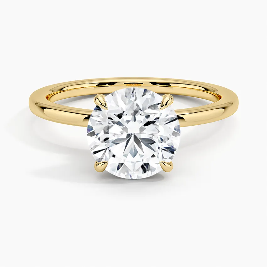 Round Secret Halo Diamond Engagement Ring [Setting Only] - EC105