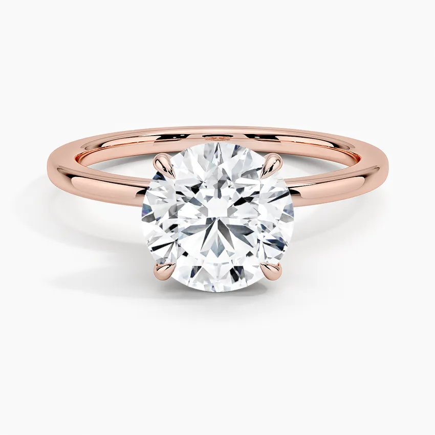 Round Secret Halo Diamond Engagement Ring [Setting Only] - EC105