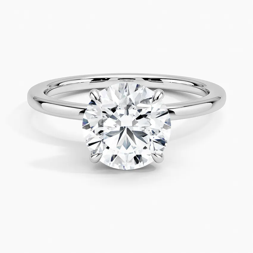 Round Secret Halo Diamond Engagement Ring [Setting Only] - EC105