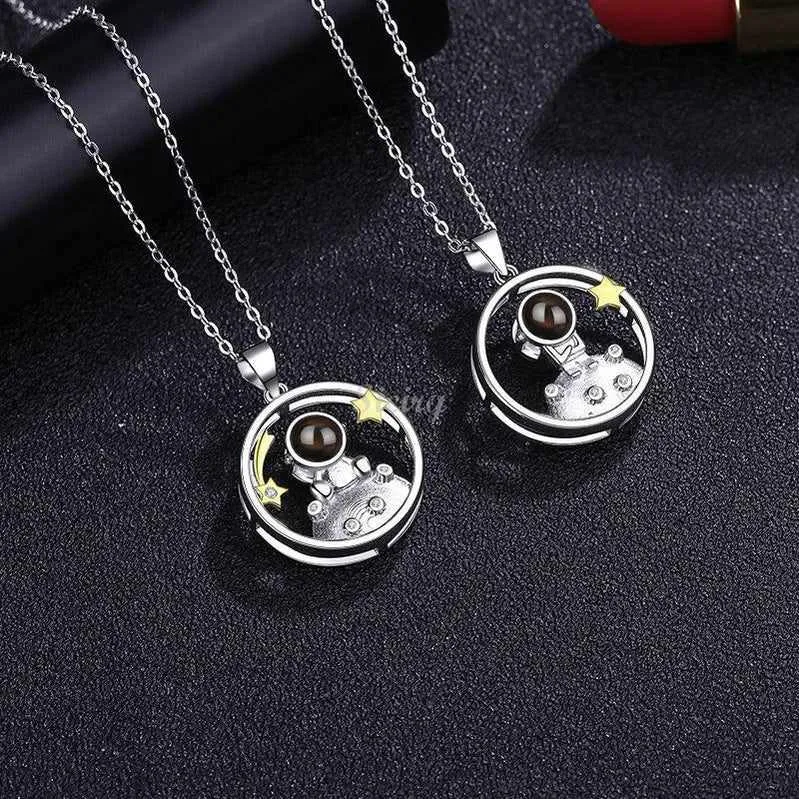 Siciry Personalized Projection Photo Necklace 2PCS