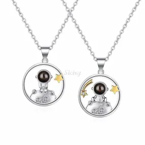 Siciry Personalized Projection Photo Necklace 2PCS