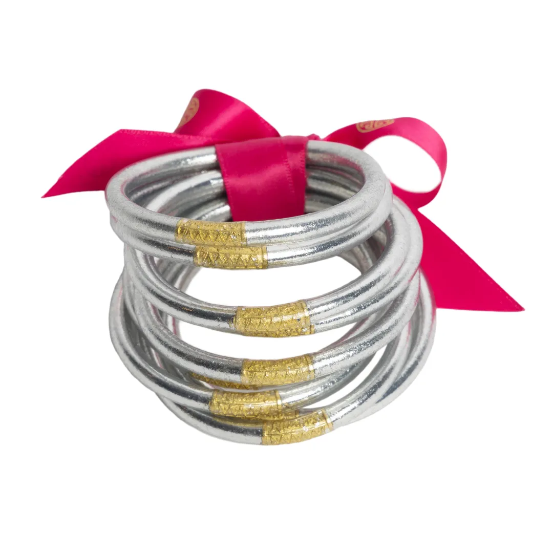 Silver BuDhaGirl All Weather Bangle Set (Set of 9)