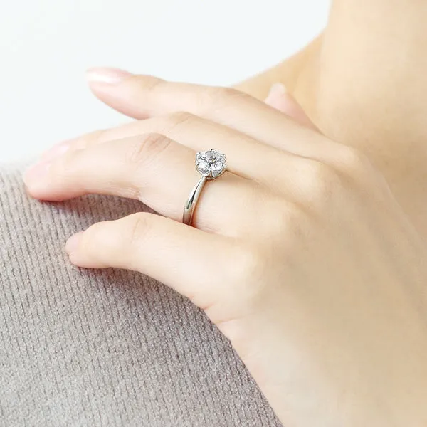 Six Prong Round Brilliant Engagement Ring [Setting Only] - EC016