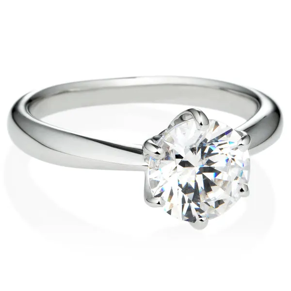 Six Prong Round Brilliant Engagement Ring [Setting Only] - EC016