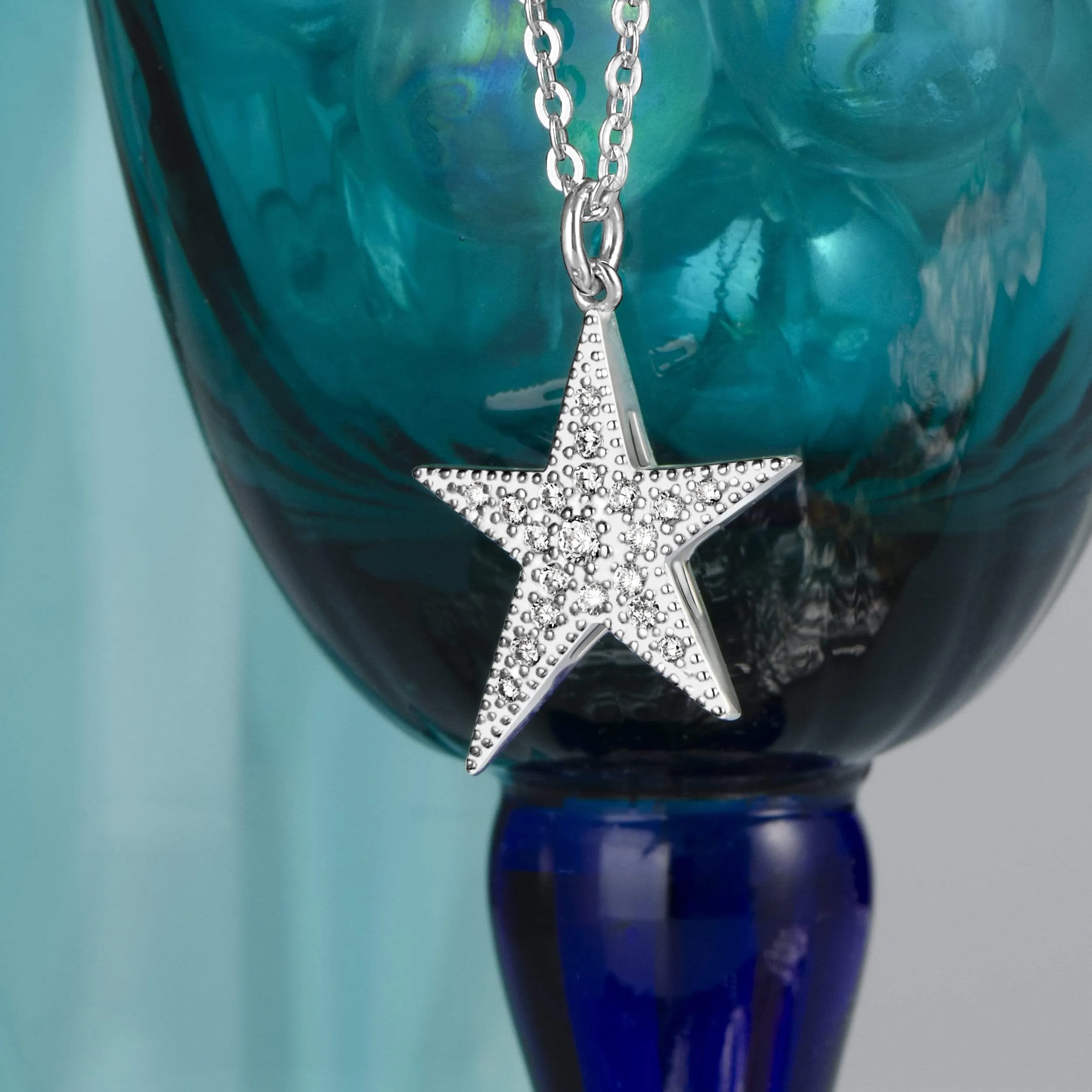 Sterling Silver Star Necklace, Lucky Star Jewelry