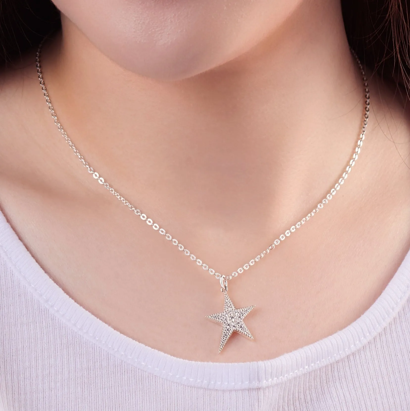 Sterling Silver Star Pendant, Lucky Star Jewelry