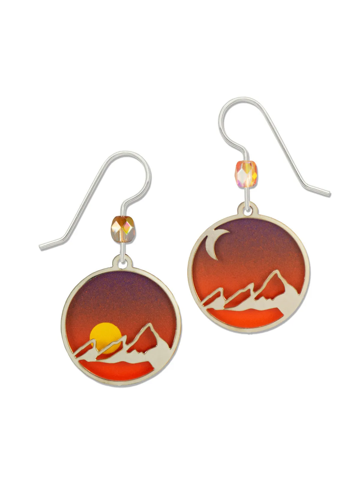 Sunset & Moonrise Mountain Dangles by Adajio