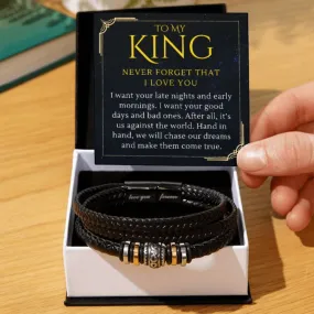 To My King, We Will Chase Our Dreams, To Him From Her I Love You Men's Bracelet