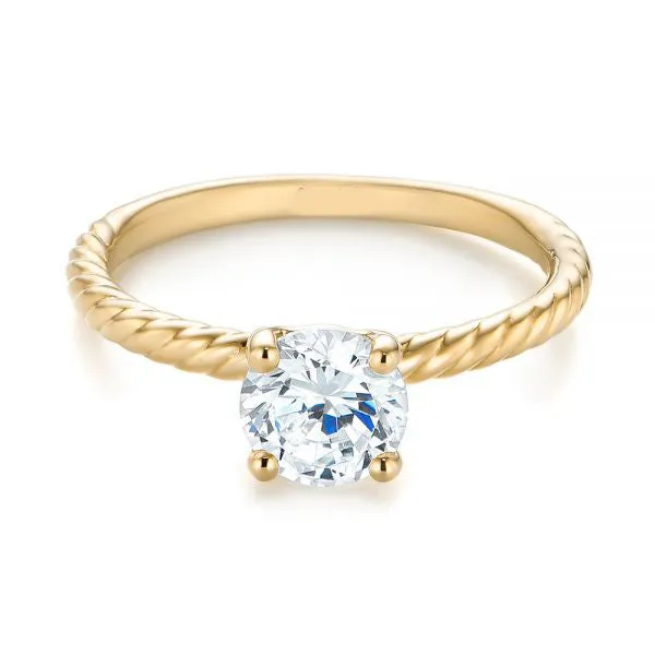 Twist Solitaire Diamond Engagement Ring [Setting Only] - EC044