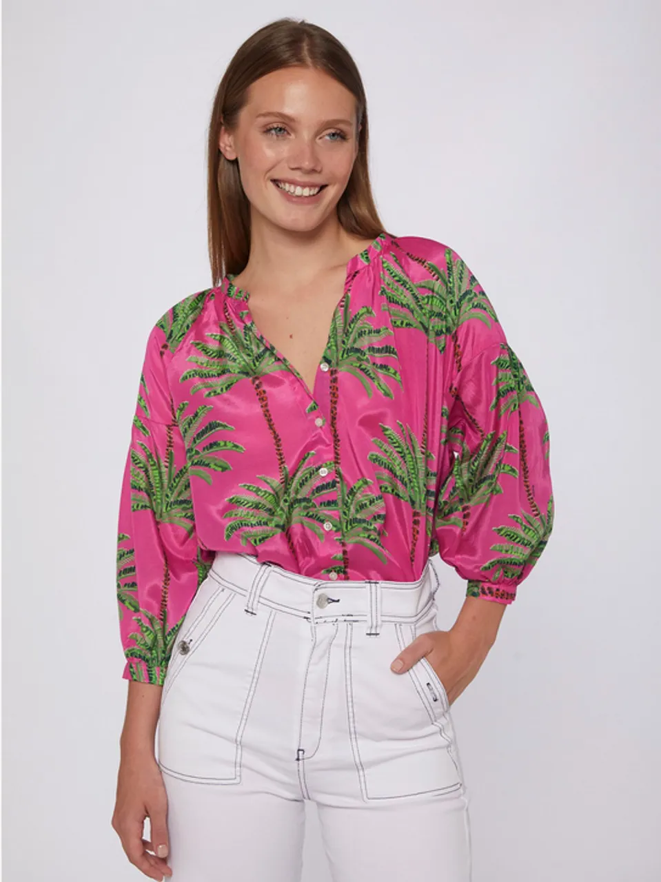 Vilagallo Mabel Palm Blouse