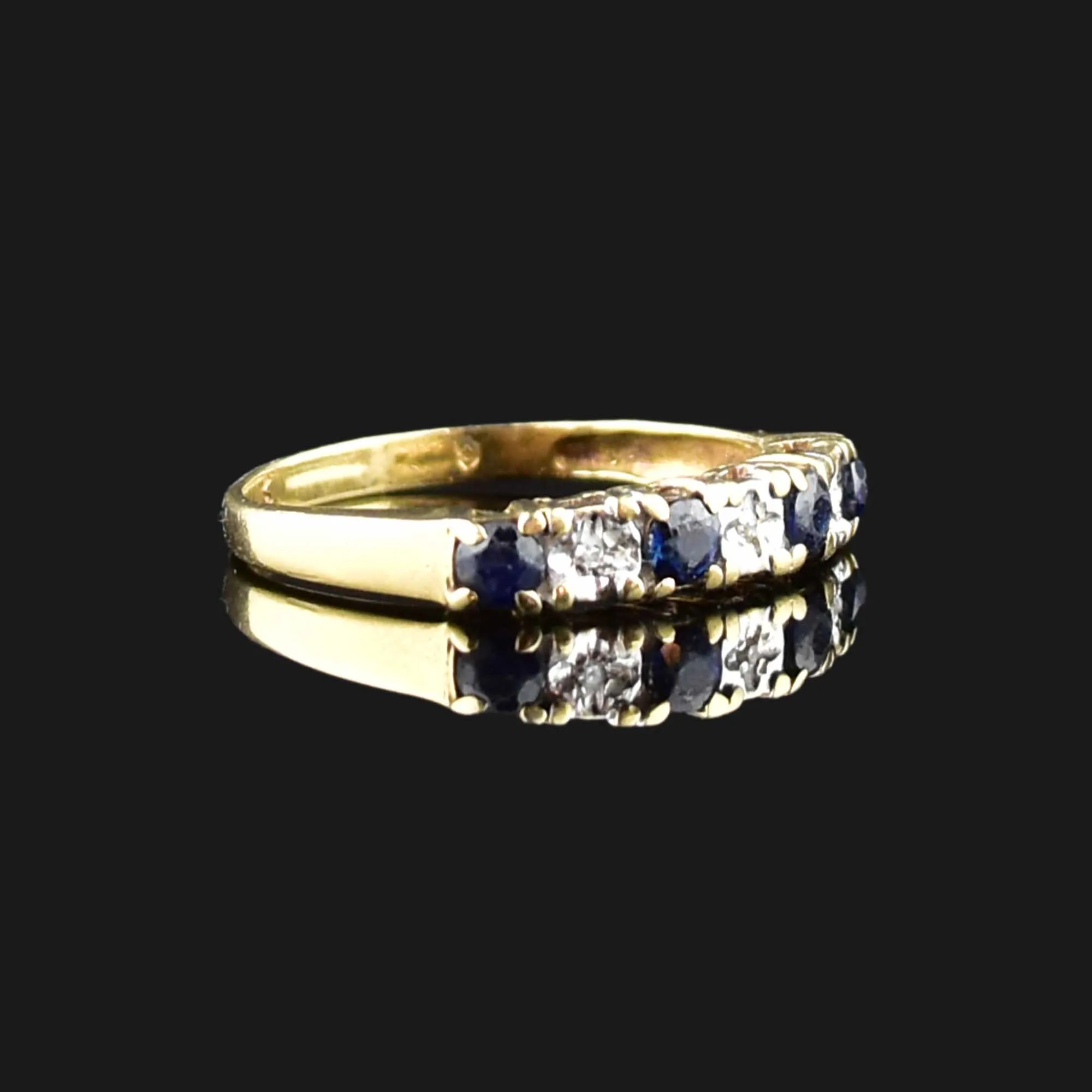 Vintage 10K Gold Diamond Sapphire Ring