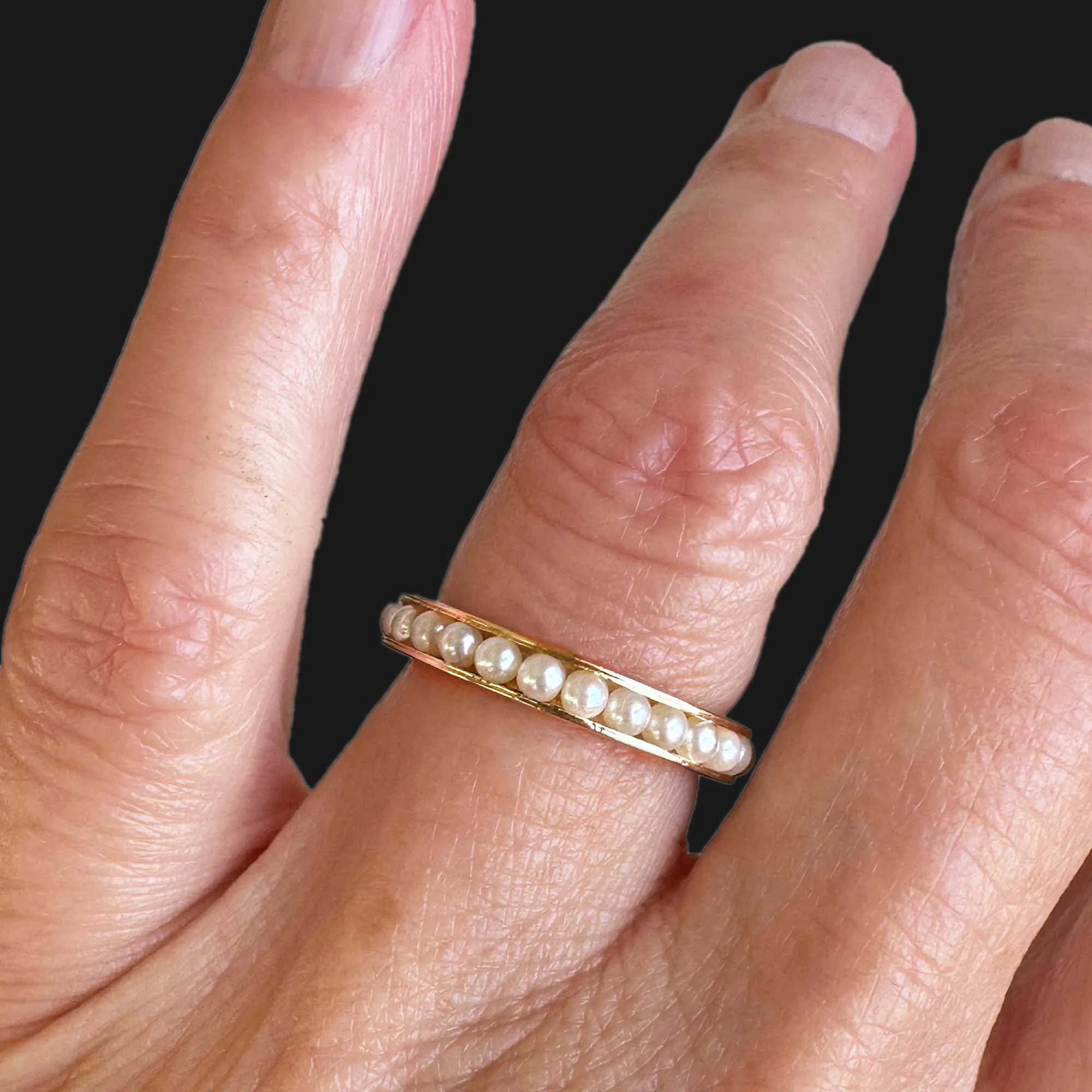 Vintage 14K Gold Full Eternity Ring Band