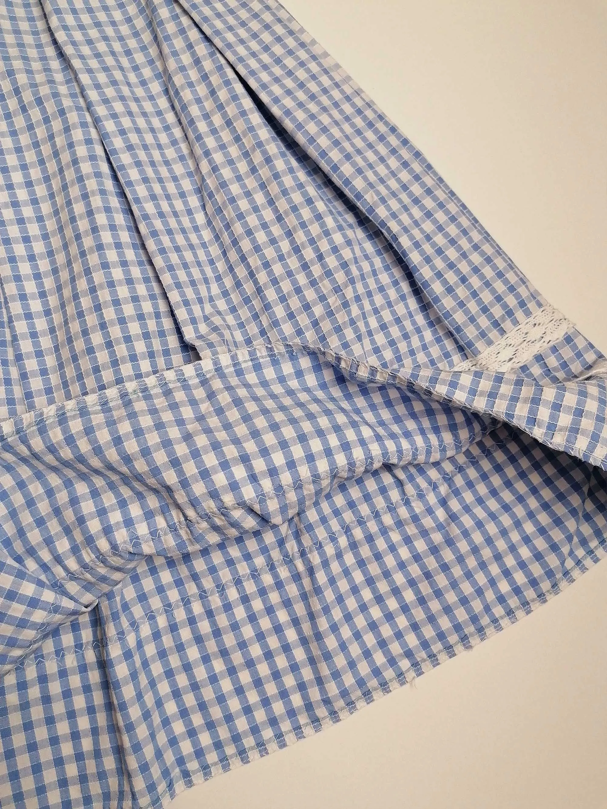 Vintage 80's Blue Gingham Bavarian Set - size S