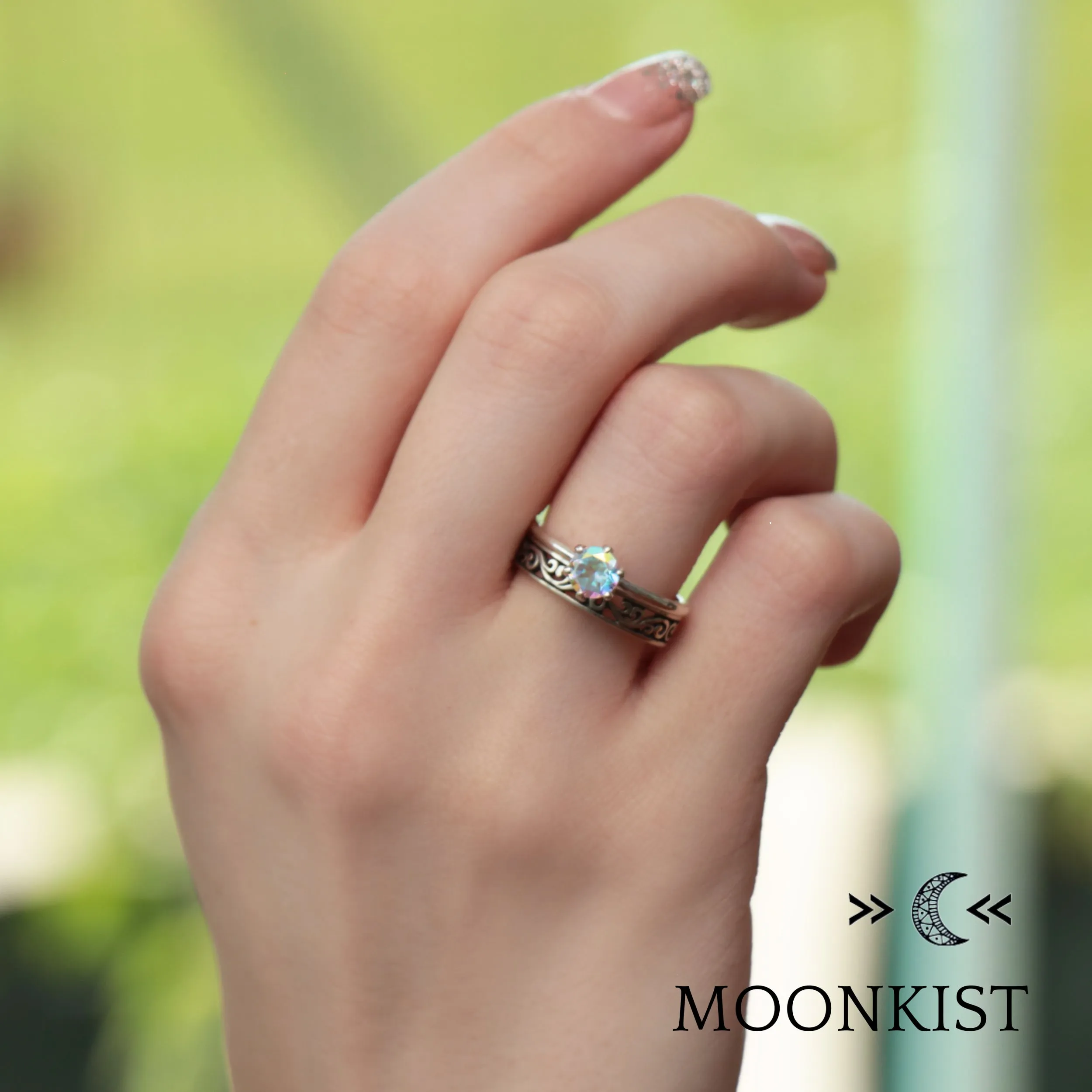 Vintage Vine Engagement Ring Set | Moonkist Designs