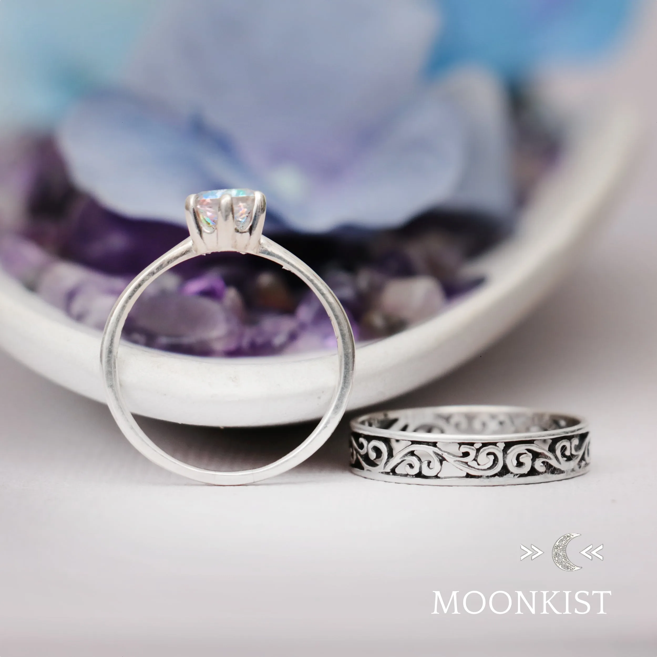 Vintage Vine Engagement Ring Set | Moonkist Designs