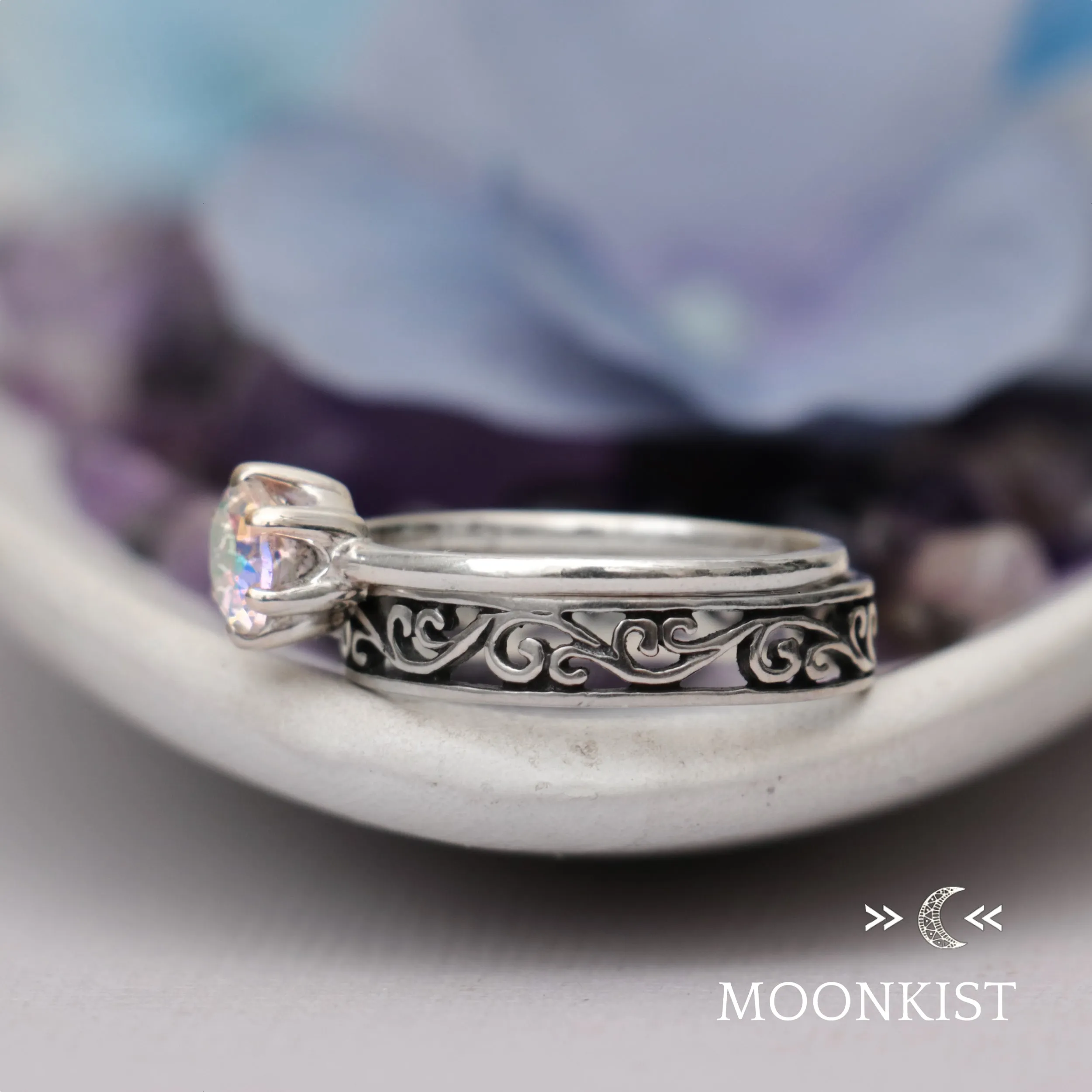 Vintage Vine Engagement Ring Set | Moonkist Designs