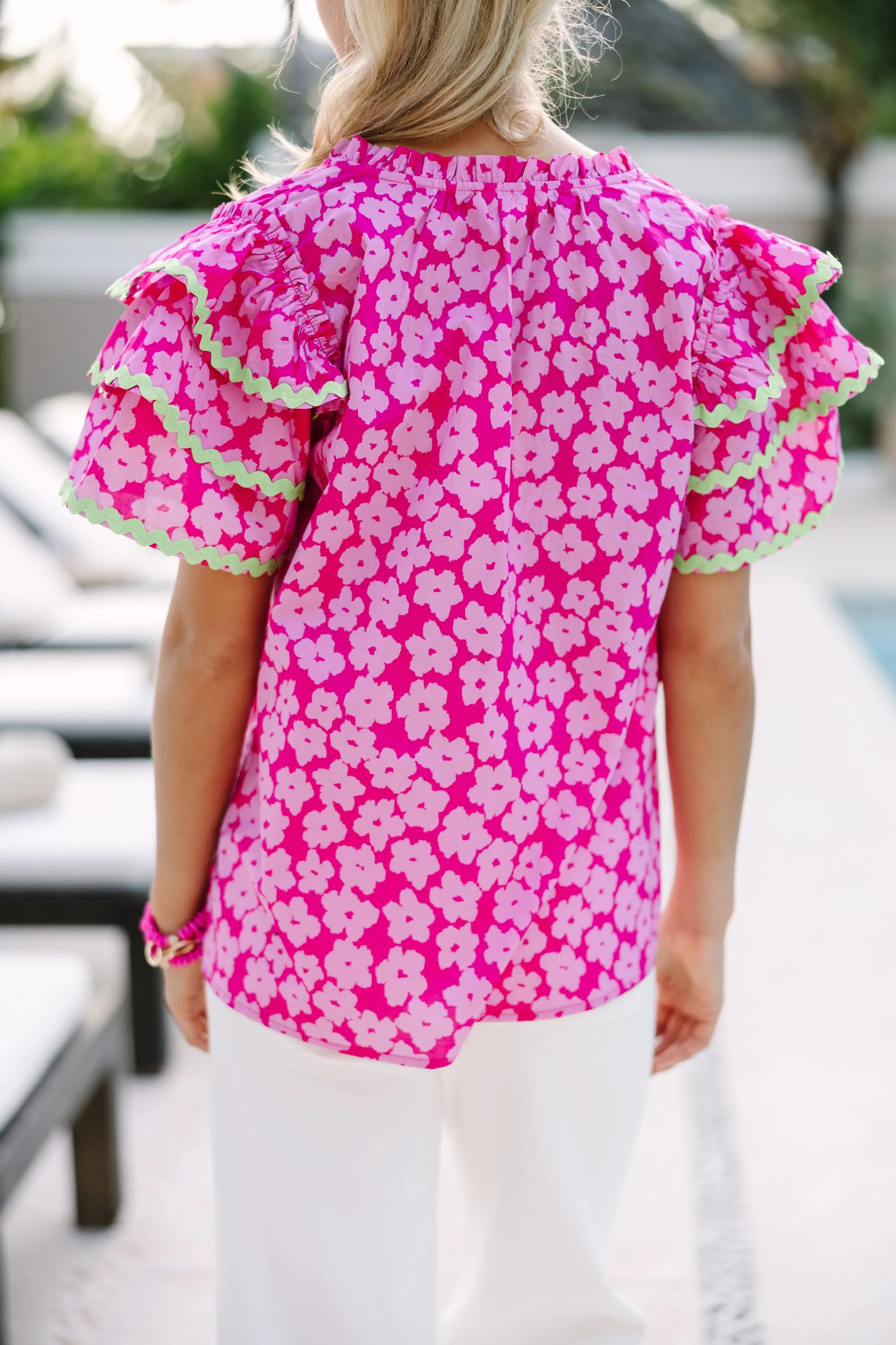 Waiting For You Pink Floral Blouse