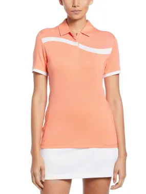 Womens Swing Tech Asymmetrical Color Block Golf Polo